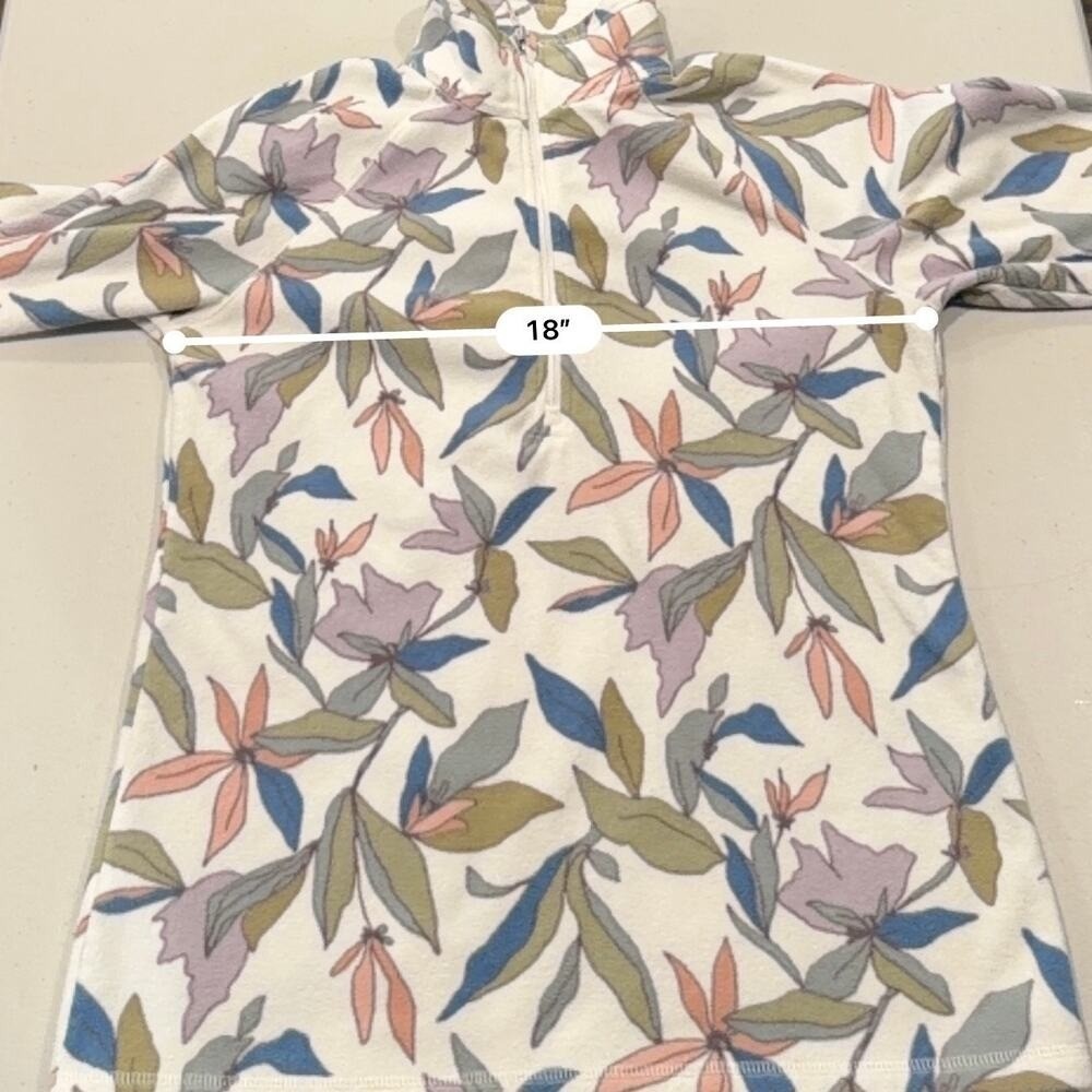 Eddie Bauer Women's Floral Fleece Pullover Small 1/4 Zip Jacket Cream Multicolor - Picture 6 of 7
